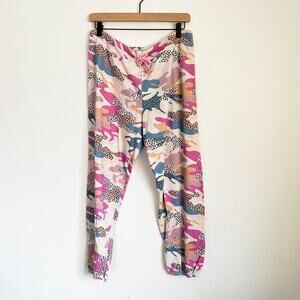 Sundry Animal Print Camo Sweatpants Pink Size 4